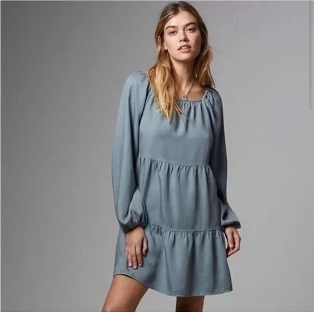 AMADI by Anthropologie Verity Tiered Tunic Dress-S